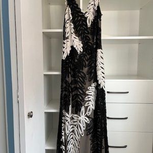 Long Black and Cream Formal Dress, size 14